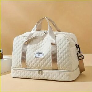Luxurious Oversized Duffel Bag – Beige